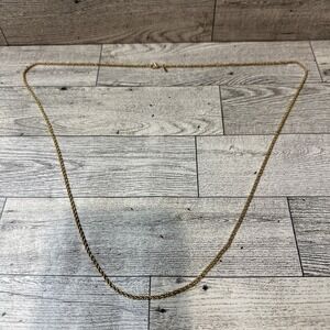 MONET Diamond Cut Goldtone Rope Chain 30" Necklace Vintage